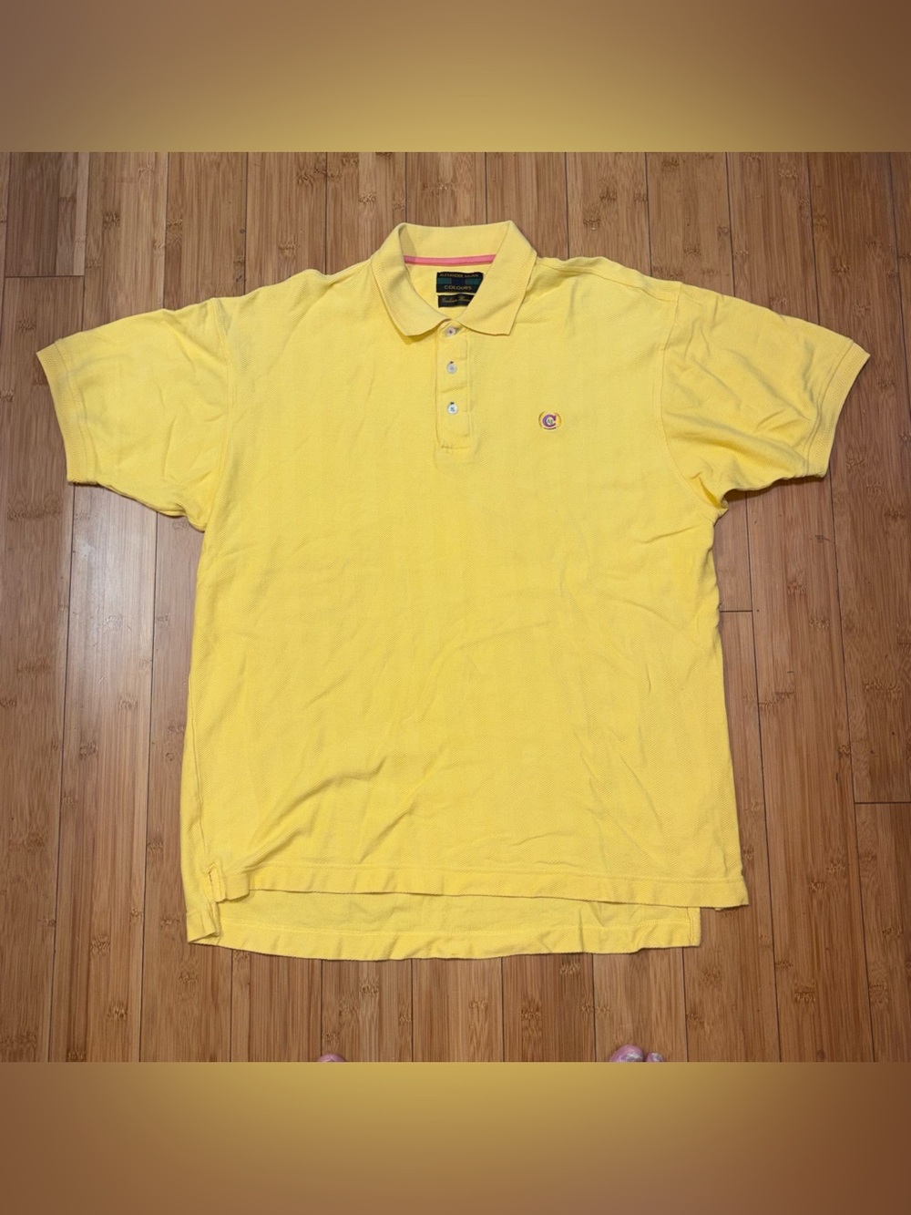 Vintage Alexander Julian Colours Polo XL Yellow Herringbone Graham Heritage